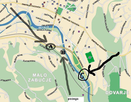 mapa uzica Užice mapa uzica